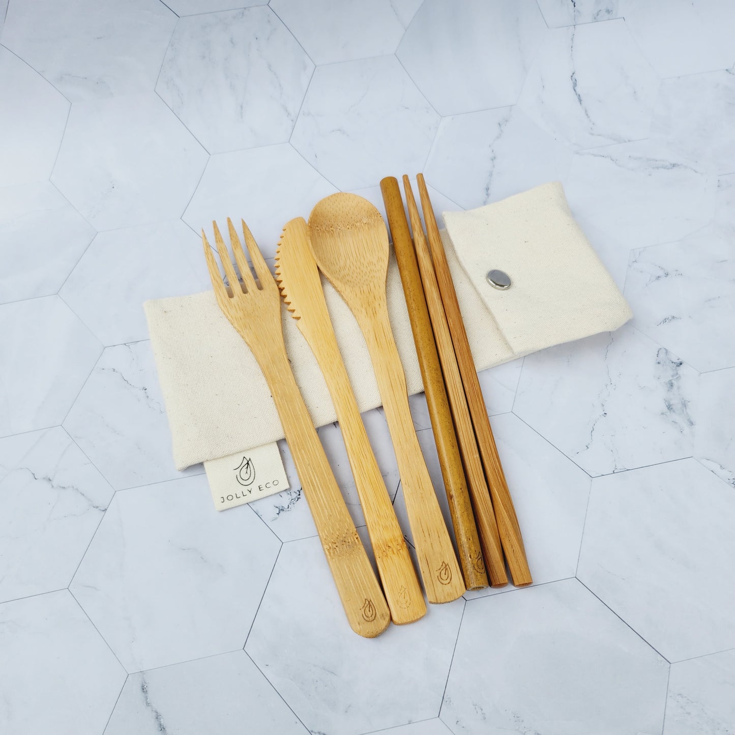 Bamboo Cutlery Set in a Pouch