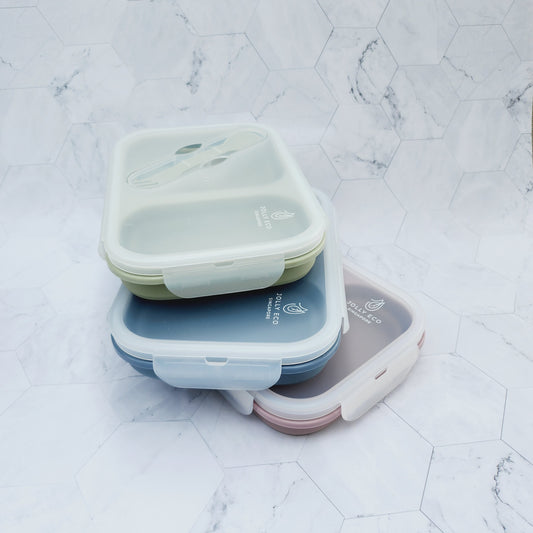 Food Grade Silicone Collapsible Lunch Box with Compartment